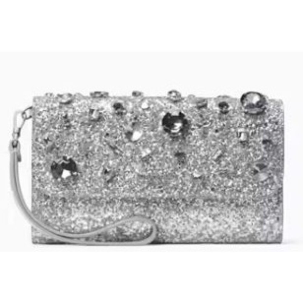 NEW Kate Spade New York Tinsel Jeweled Phone Wallet Wristlet